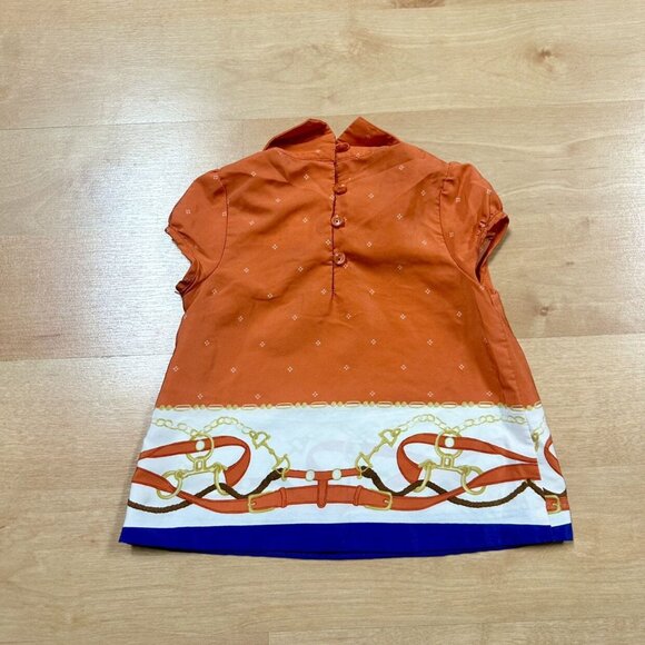 Janie & Jack Baby Girl Orange & Blue A Girl & Her Horse Outfit Size 6-12M - Picture 4 of 8
